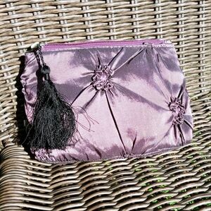 Purple Satin Cosmetic bag